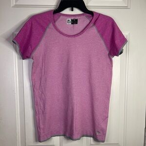 RBX performance short‎ sleeve shirt in pink & white.